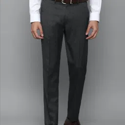 Louis Philippe Grey Slim Fit Trousers image 1