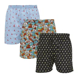 XYXX Multicolor Printed Cotton Boxers (Pack Of 3) image 1