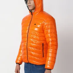 Peter England Casuals Orange Regular Fit Printed Reversible Jacket image 3