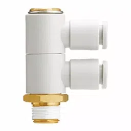SMC KQ2 Series Double Universal Male Elbow, 8 mm to R 1/4 Male, Threaded-to-Tube Connection Style, KQ2VD08-02NS image 1