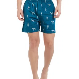 XYXX Green, Teal & Blue Printed Cotton Boxers (Pack Of 3) image 4