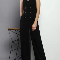 Calvin Klein Black Solid Slim Fit Jumpsuits image 4
