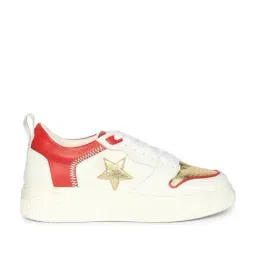 Saint G Whitesta White PU Coated and Red PU Leather Sneakers-picture-23