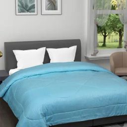 Romee Blue Microfibre Stripes Blankets Quilts and Dohars-picture-16