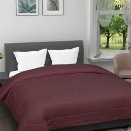 Romee Maroon Microfibre Stripes Blankets Quilts and Dohars-picture-25