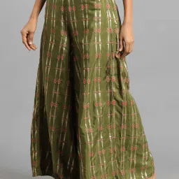 wishful W Green Regular Fit Straight Palazzo image 3