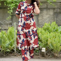 TEXSTILE Printed Pure Cotton Tunic With Trousers Co-Ords-picture-13