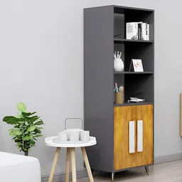 HEXA RED Beige & Grey Wooden Book Shelf-image-64