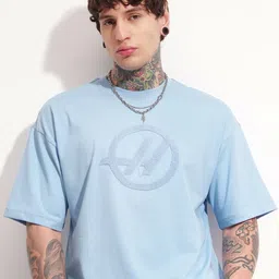 HIGHLANDER Typography Printed Round Neck Drop-Shoulder Sleeves Oversized T-shirt image 1