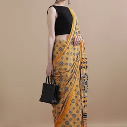 Vanedik Ethnic Motifs Pure Cotton Bagru Saree image 2