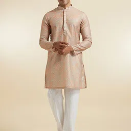 Diwas by Manyavar Floral Embroidered Sequinned Mandarin Collar Straight Kurta image 3