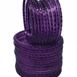 zsp Purple Glass Artificial Stones Bangle image 2