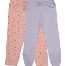 Allen Solly Junior Purple & Peach Cotton Printed Leggings - Pack of 2-picture-40