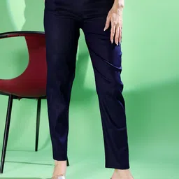 Fashion2wear Women Original Slim Fit High-Rise Easy Wash Trousers-image-45