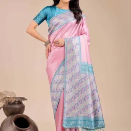 HERE&NOW Woven Design Zari Silk Blend Saree-picture-19