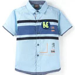 Little Kangaroos Half Sleeves Text Patch and Print - Blue-picture-27