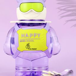 R for Rabbit Tritan BPA Free & Non Toxic Straw Sippy Water Bottle for Leak Proof Drinking Bear Theme Purple - 1000 ml-picture-29