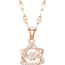 TEMORA Rose Gold-Plated Star Shaped Pendants with Chains image 4