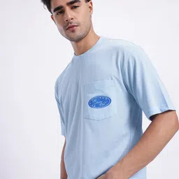 glitchez Printed Pocket Relaxed Fit T-shirt-image-74