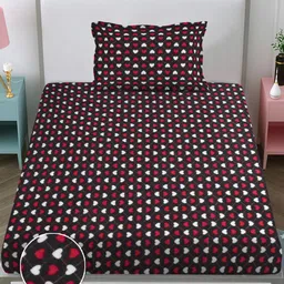 FABINALIV Multicolor Abstract Woollen Single Bedsheet with Pillow Cover image 2