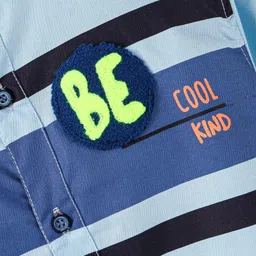 Little Kangaroos Half Sleeves Text Patch and Print - Blue image 3