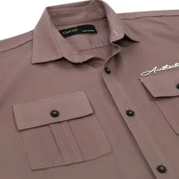 CAVIO Cotton Full Sleeves Solid Shirt - Magenta image 4