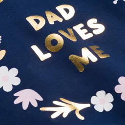 Doodle Poodle 100% Cotton Knit Full Sleeves Sweatshirt With Floral Print - Navy Blue image 3