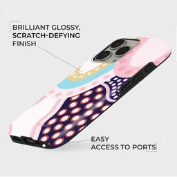 PEEPERLY Unisex iPhone 14 Pro Abstract Vivid Waves Crystal Impact Resistant Back Case image 4