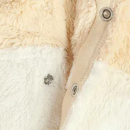 MINI KLUB Cotton Knit Full Sleeves Animal Face Applique Detailed Sleepsuit - Peach image 5