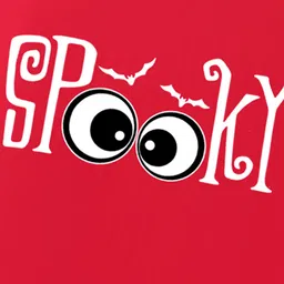BLUSHES 100% Cotton Knit Halloween Theme Half Sleeves Spooky Text Printed Tee - Red image 5