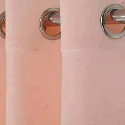 Aura Peach 2 Pieces Velvet Window Curtains image 2