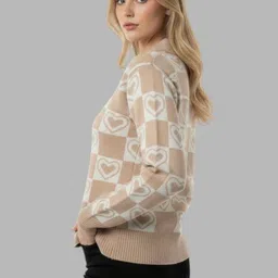 Gouri Women Printed Woollen Pullover image 2