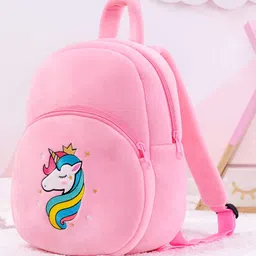 Frantic Premium Quality Soft design Pink Unicorn Bag for Kids - 14 Inches image 5