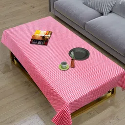 LooMantha Pink Geometric Printed Waterproof Plastic 4-Seater Table Cover image 2