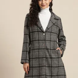 Qurvii Checked Longline Overcoat-picture-42