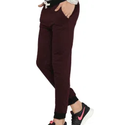 Campus Sutra Maroon Cotton Joggers image 3