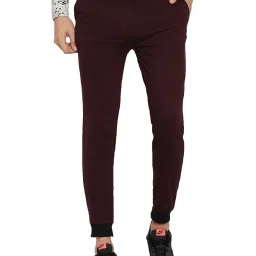 Campus Sutra Maroon Cotton Joggers image 1