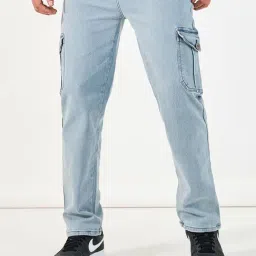Styli Blue Cotton Straight Fit Jeans-image-0