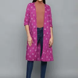 Allen Solly Purple Cotton Printed Shrug image 1