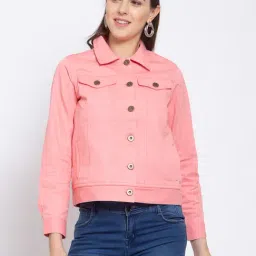 Style Quotient Pink Full Sleeves Denim Jacket-image-35