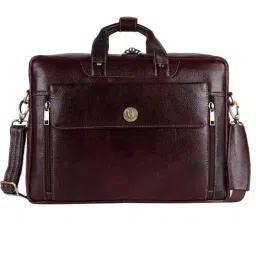 HiLEDER 100% Pure Genuine Leather  Spacious Briefcase Laptop Messenger Travel Office Bag, Brown-picture-20