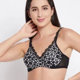 Clovia Black & White Polka Dots T-Shirt Bra-picture-38