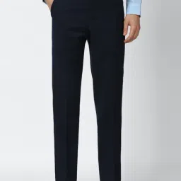 Van Heusen Navy Regular Fit Trousers-picture-43