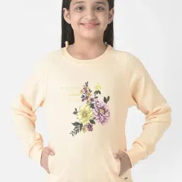 Crimsoune Club Kids Peach Floral Print Full Sleeves Sweatshirt-picture-24