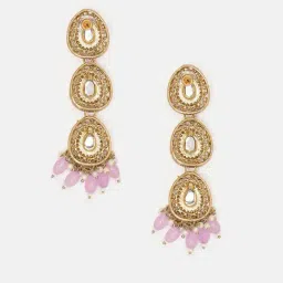Priyaasi Lavender Gold Plated Kundan Drop Earring image 3