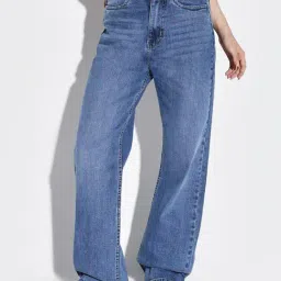 showoffff SHOWOFF Dark Blue Denim Straight Fit Mid RIse Jeans-picture-22