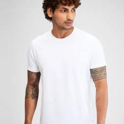 Spykar White Slim Fit T-Shirt-picture-0