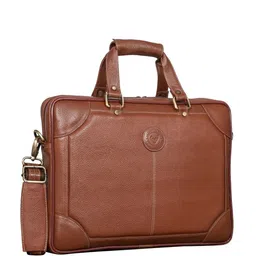 BRAND LEATHER Men Textured Two Handles Leather Laptop Bag-image-81