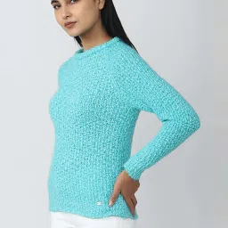 Van Heusen Blue Self Pattern Sweater image 3