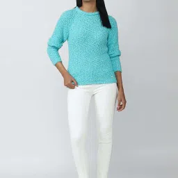 Van Heusen Blue Self Pattern Sweater image 4